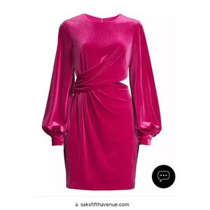 Saks 5th Avenue pink velvet dress